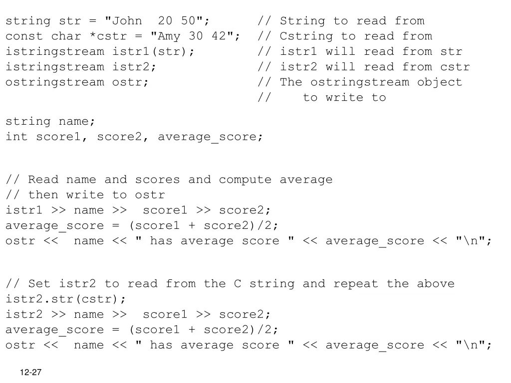 string str john 20 50 string to read from const