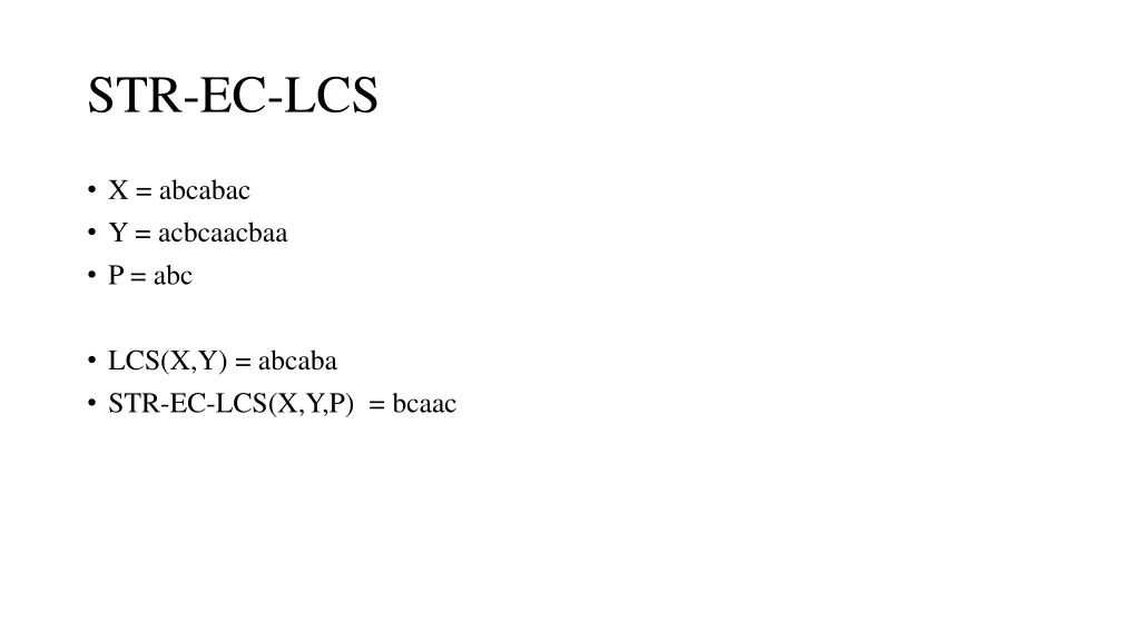 str ec lcs