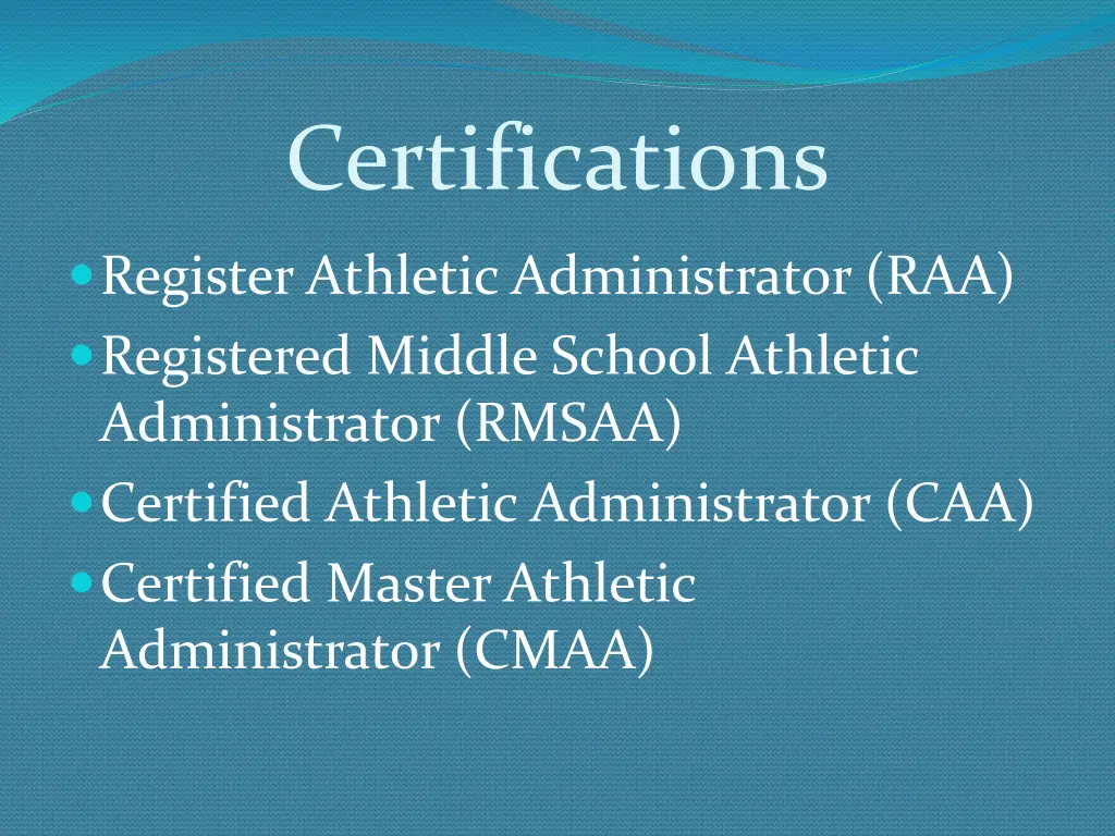 certifications