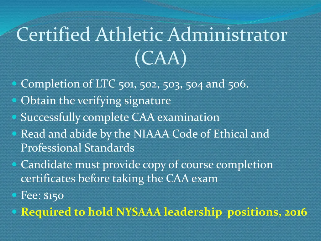 certified athletic administrator caa