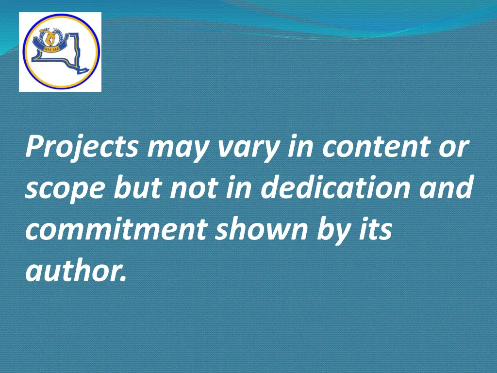 projects may vary in content or scope