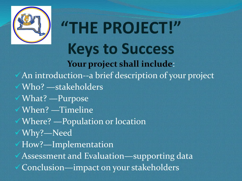the project keys to success your project shall