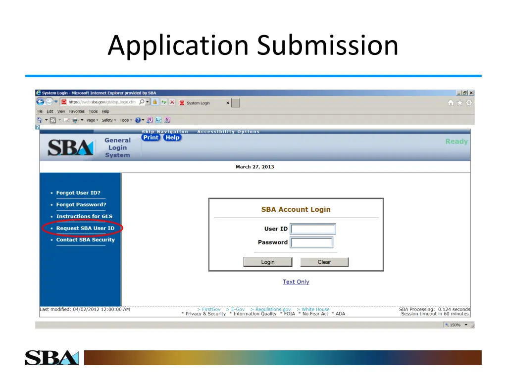 application submission