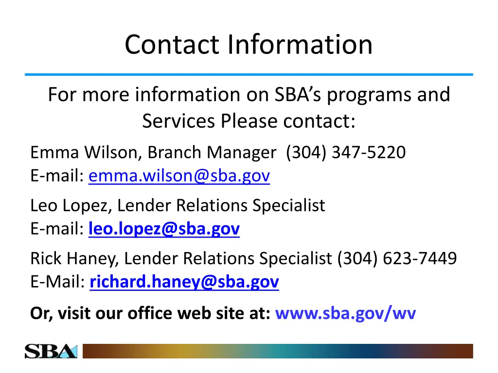 contact information