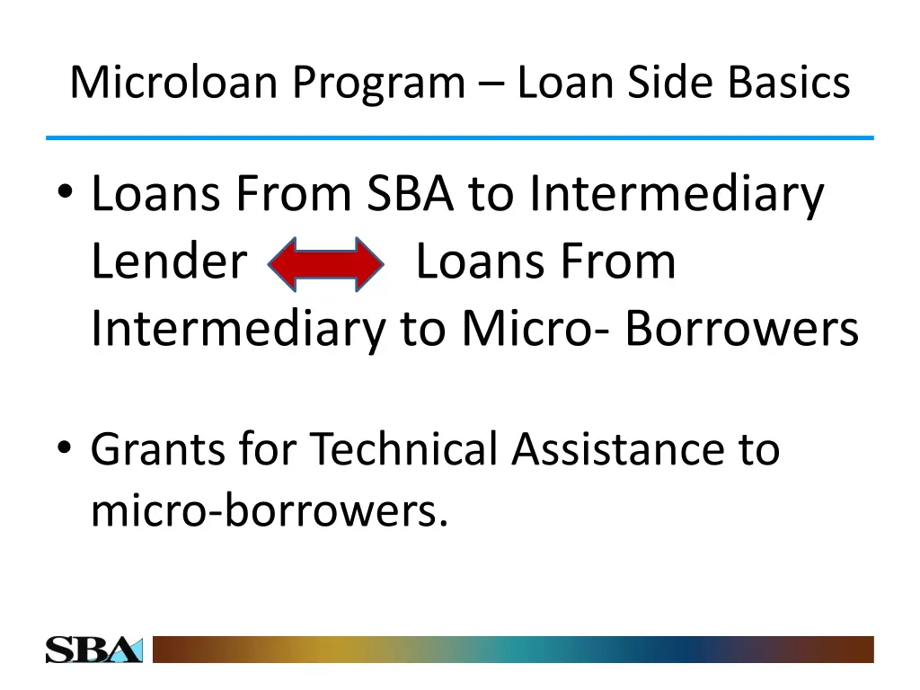 microloan program loan side basics