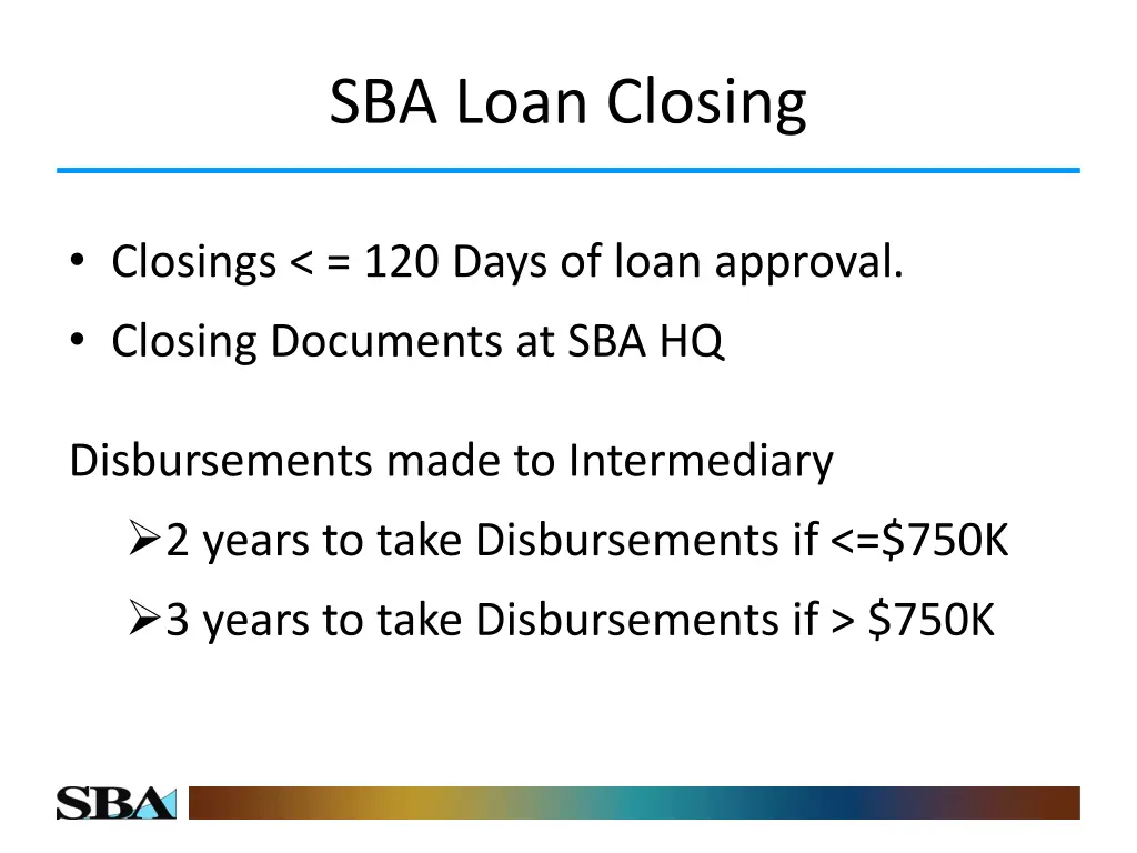 sba loan closing