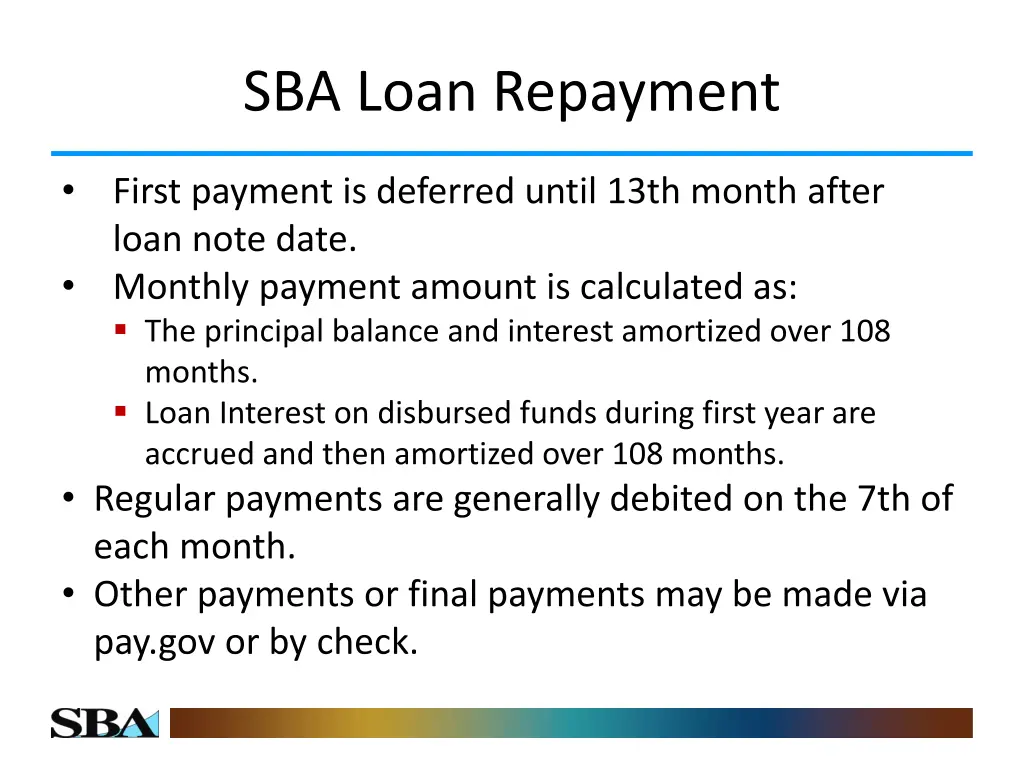 sba loan repayment
