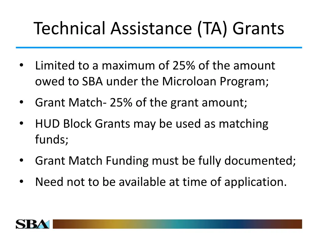 technical assistance ta grants 1