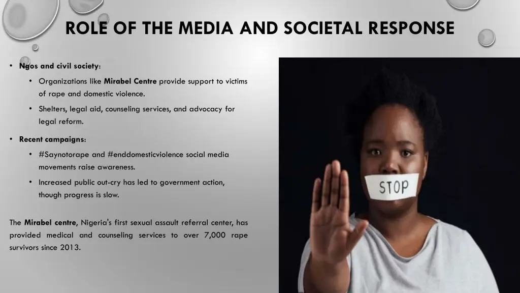 role of the media and societal response