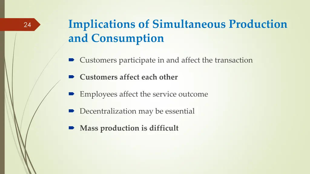 implications of simultaneous production