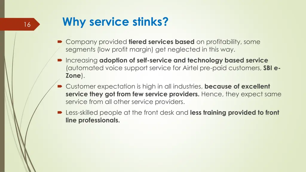 why service stinks