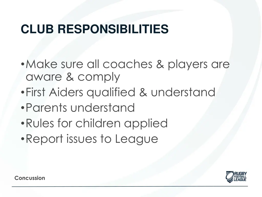 club responsibilities