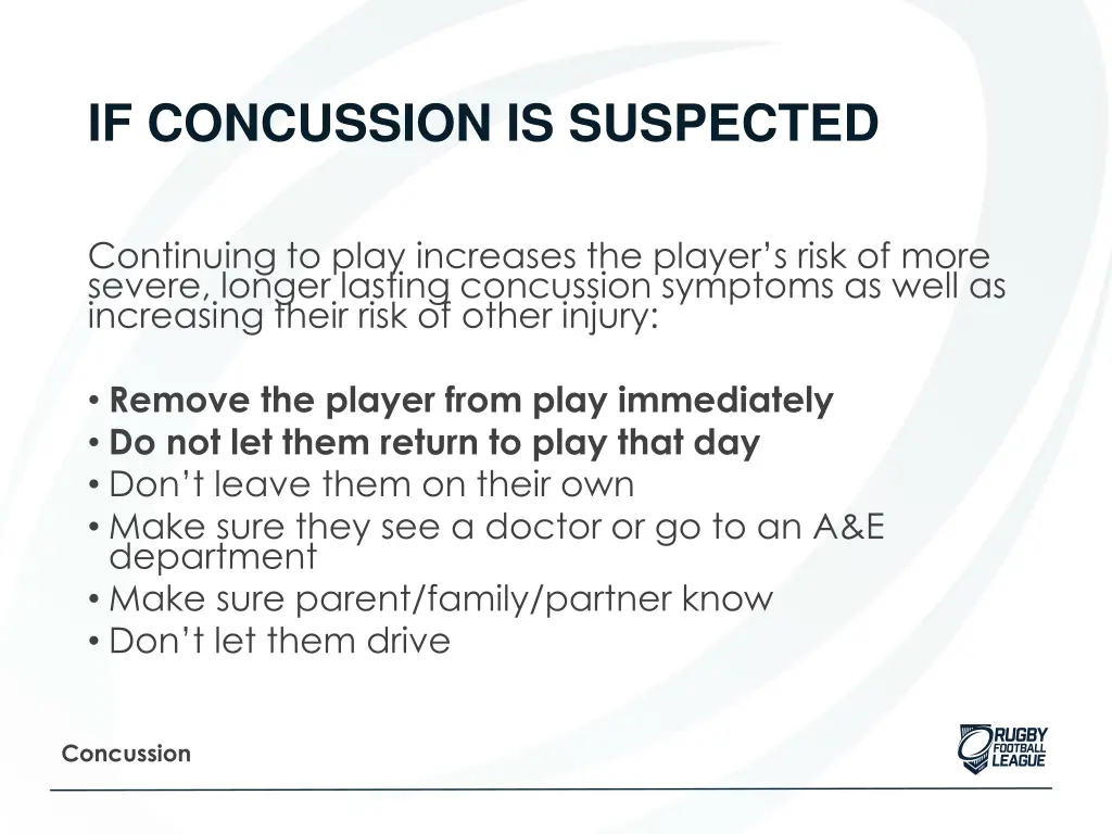 if concussion is suspected