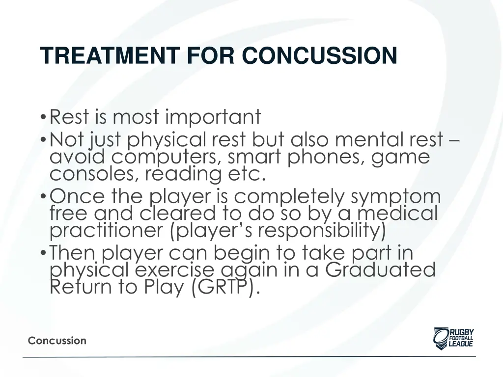 treatment for concussion