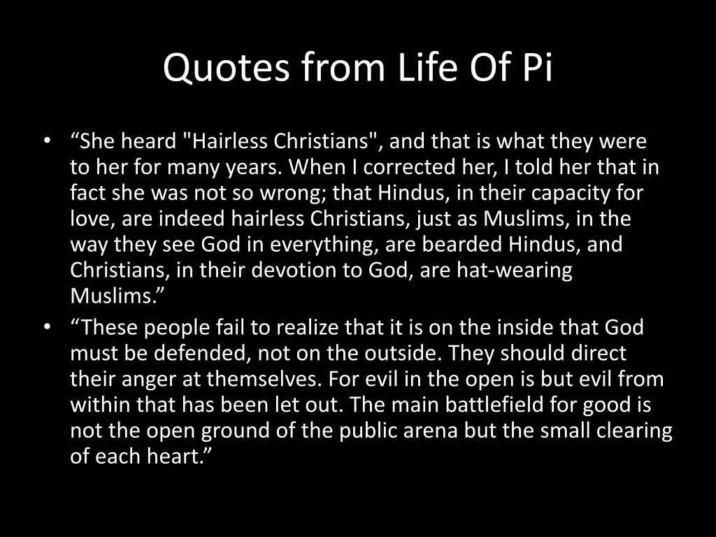 quotes from life of pi