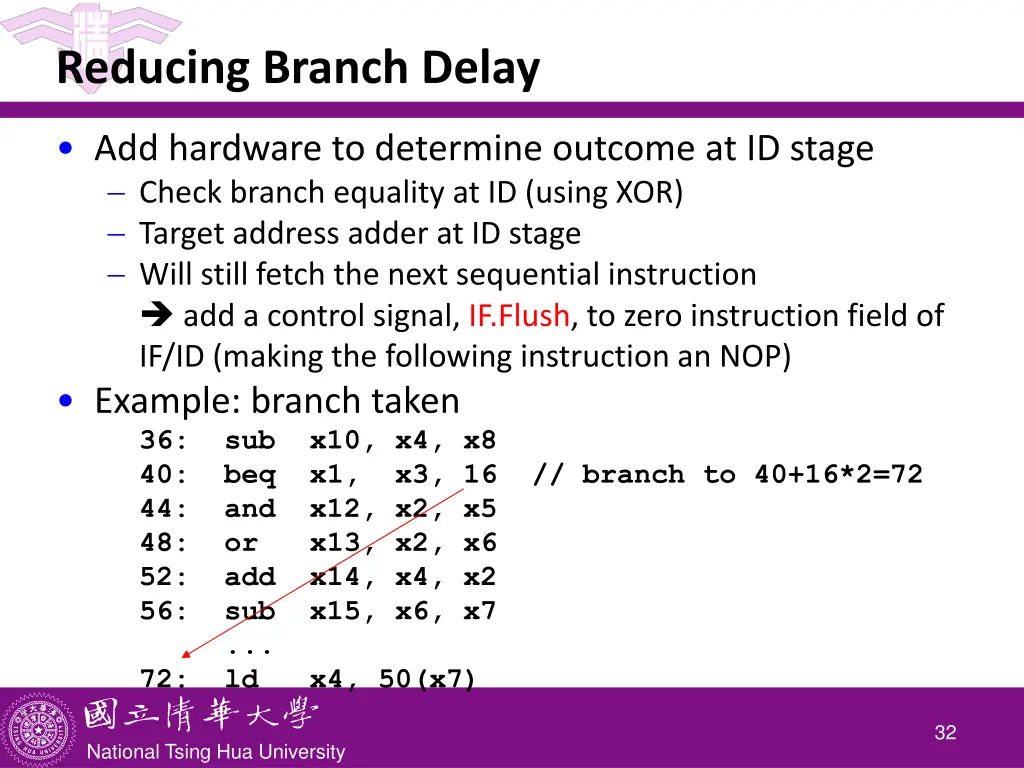 reducing branch delay