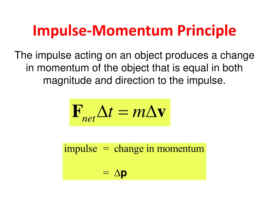 impulse momentum principle