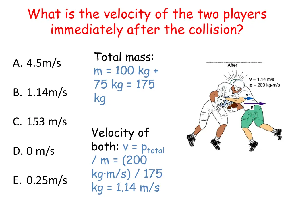what is the velocity of the two players