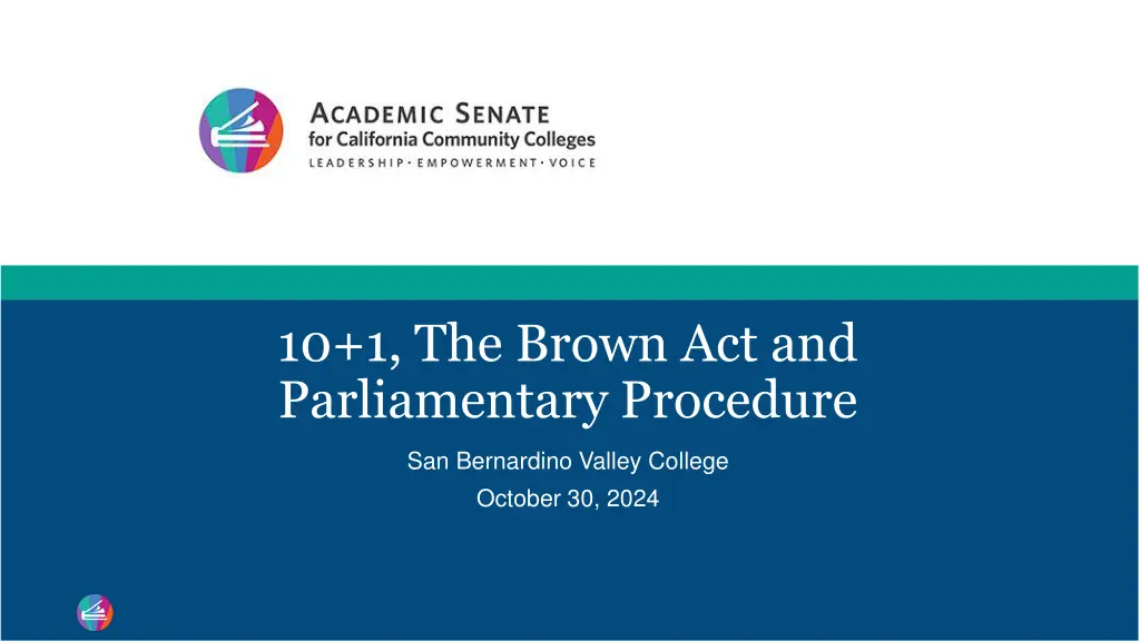 10 1 the brown act and parliamentary procedure