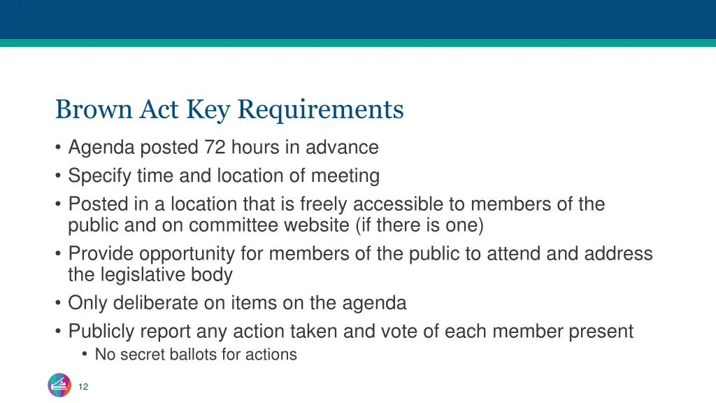 brown act key requirements