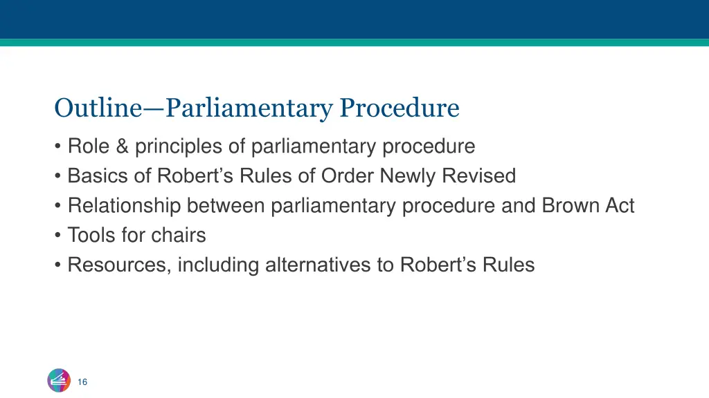 outline parliamentary procedure