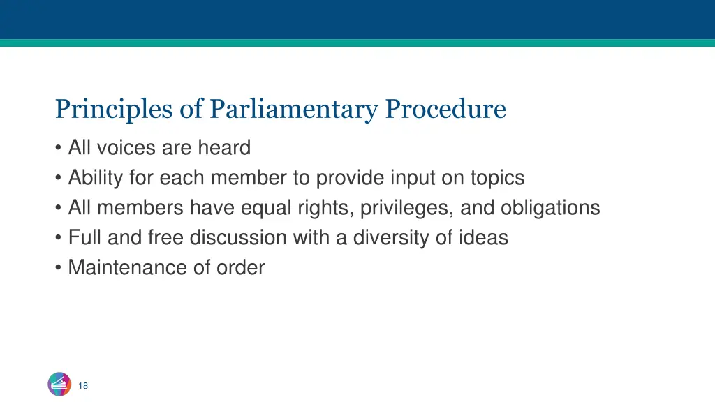 principles of parliamentary procedure