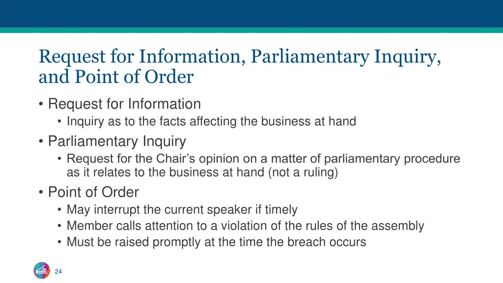 request for information parliamentary inquiry