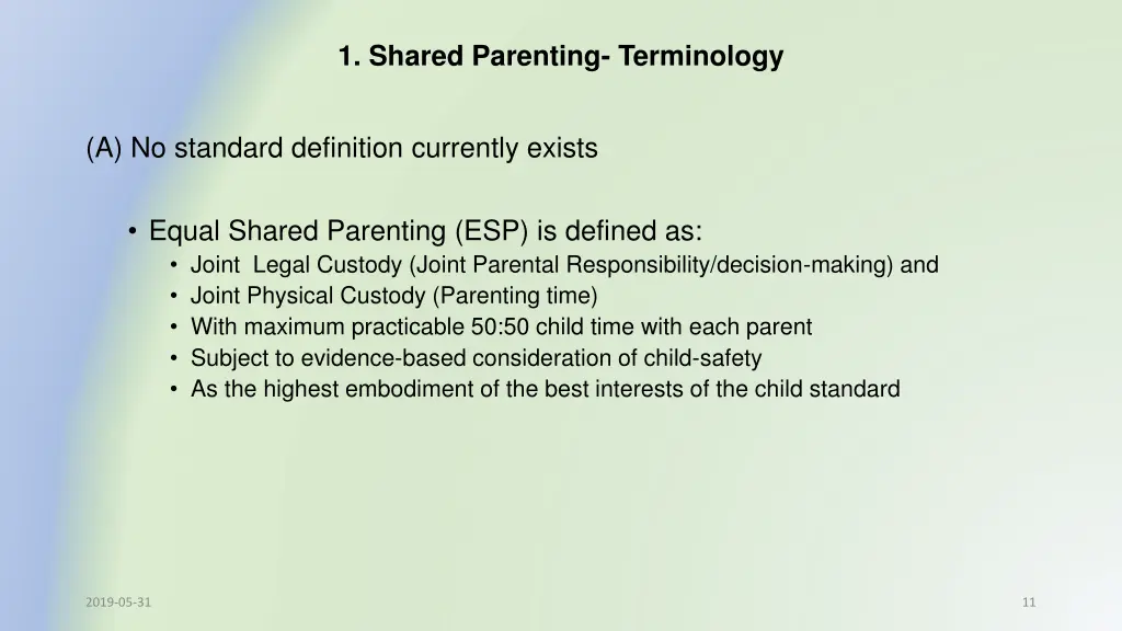 1 shared parenting terminology