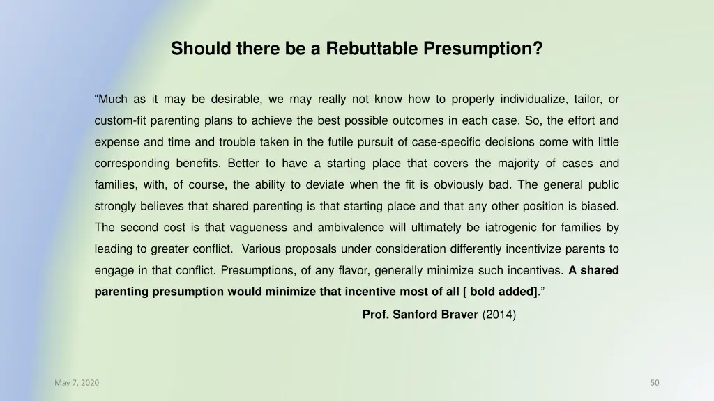 should there be a rebuttable presumption 5