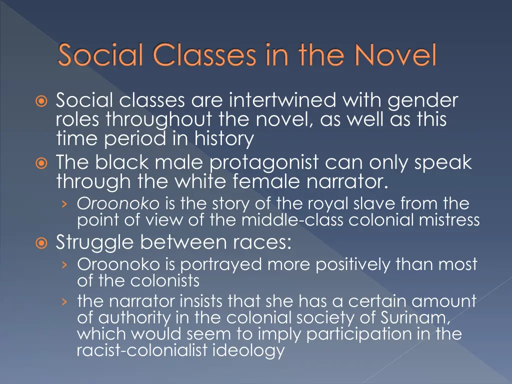 social classes in the novel