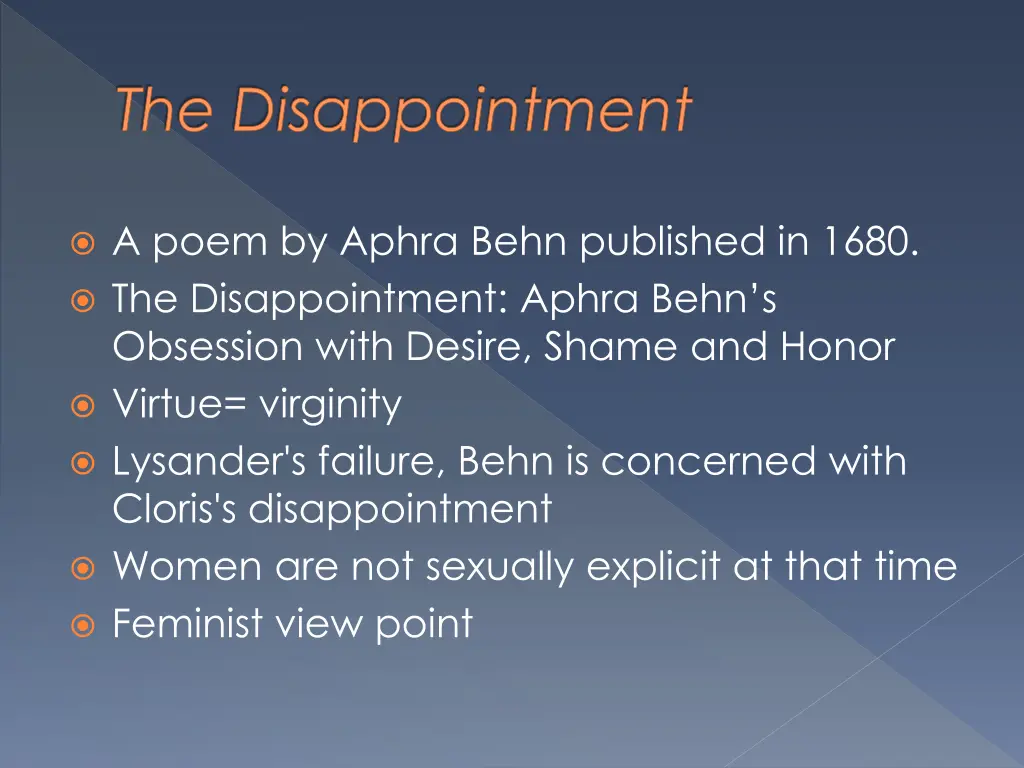 the disappointment