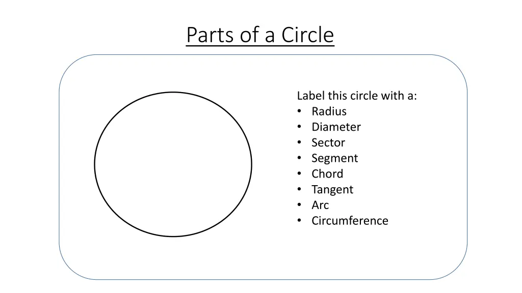 parts of a circle