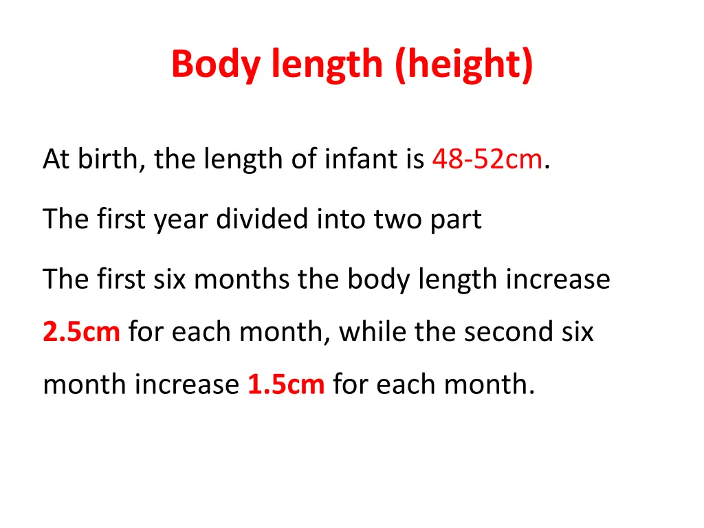 body length height