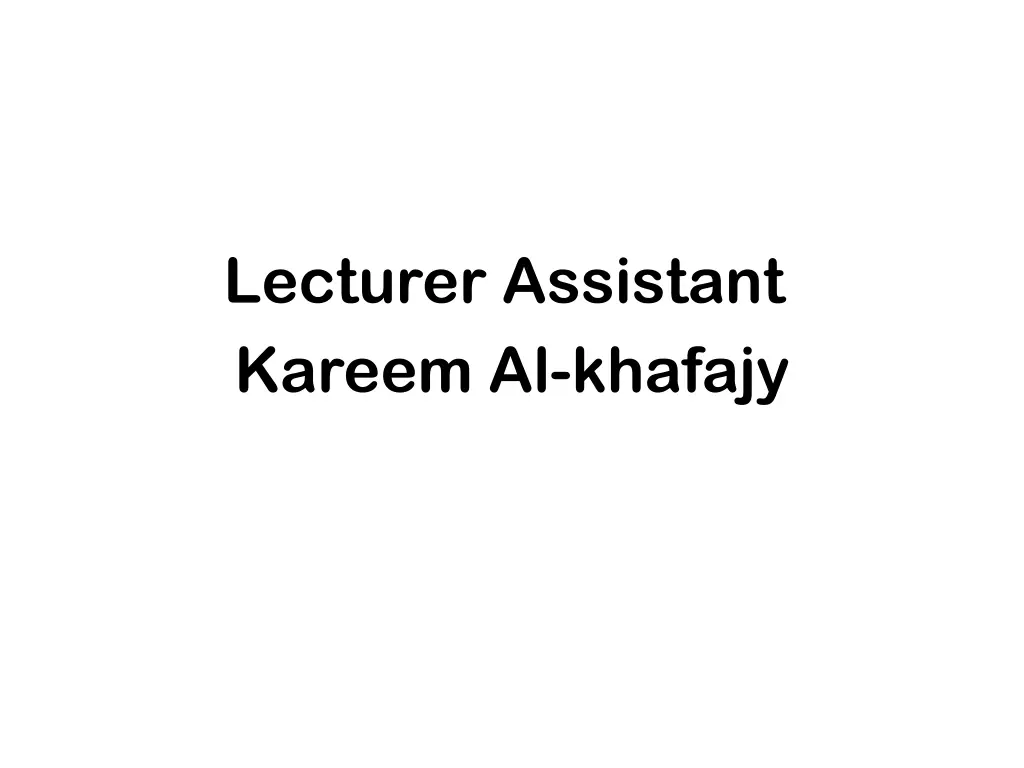 lecturer assistant kareem al khafajy