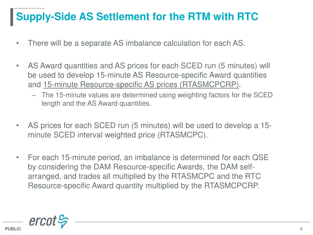 supply side as settlement for the rtm with rtc