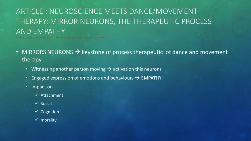 article neuroscience meets dance movement therapy