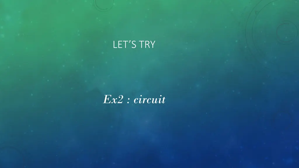 let s try 1