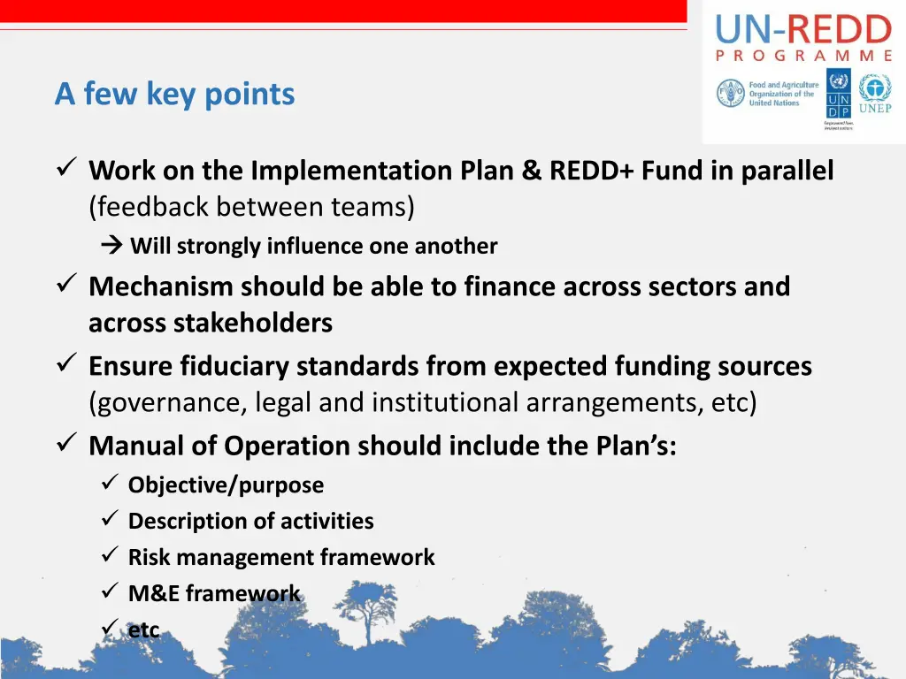 a few key points