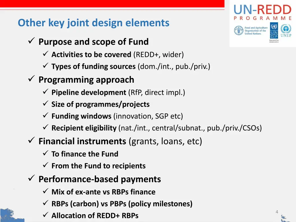 other key joint design elements