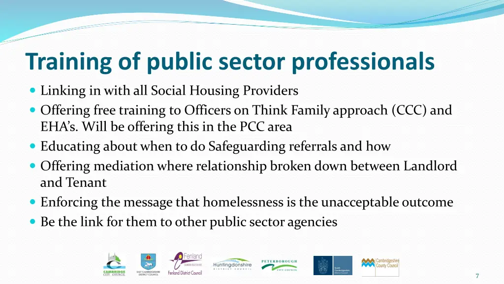training of public sector professionals