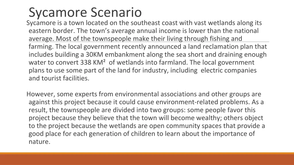 sycamore scenario sycamore is a town located