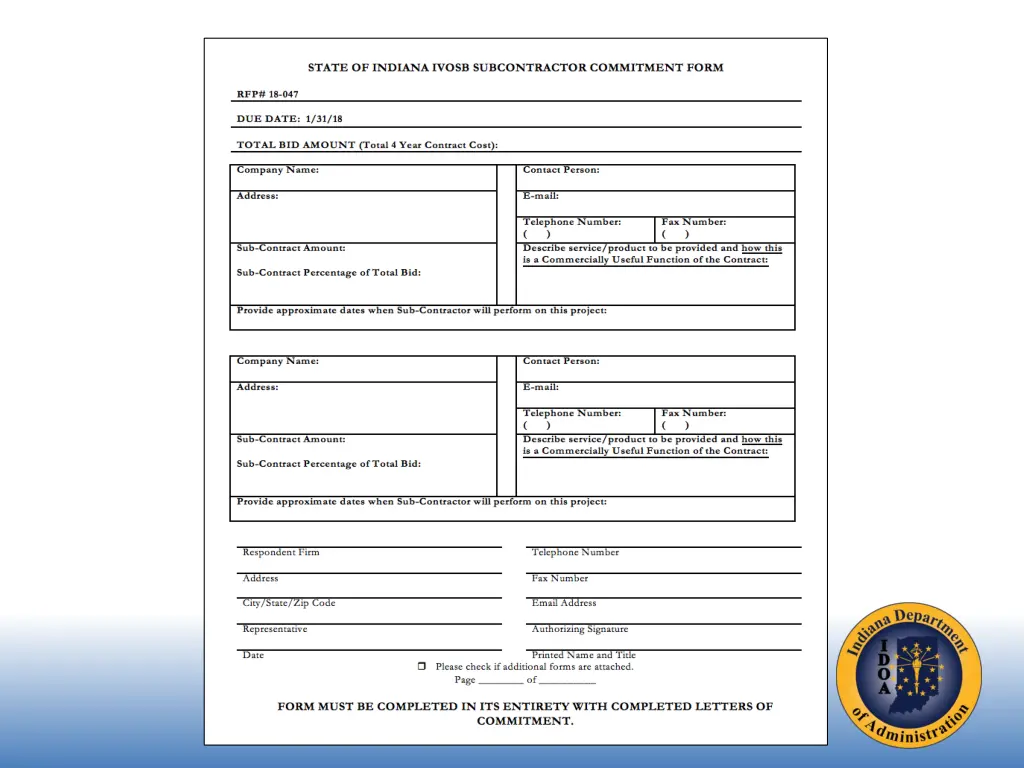 indiana department of administration