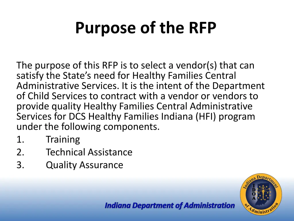 purpose of the rfp