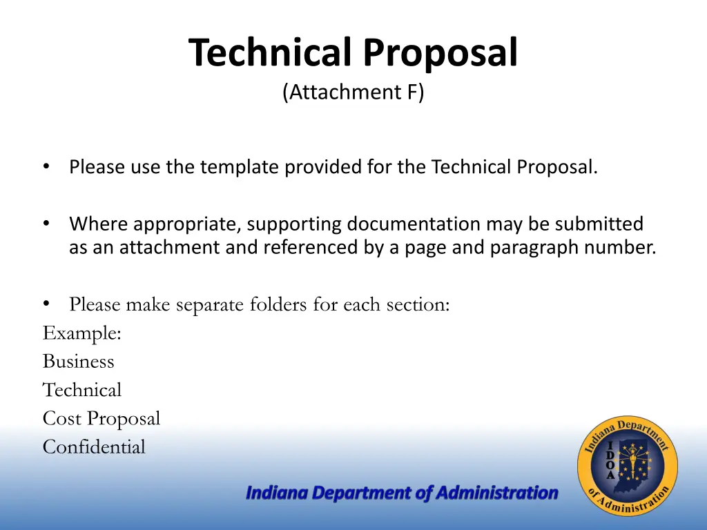 technical proposal attachment f