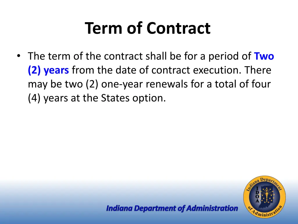 term of contract