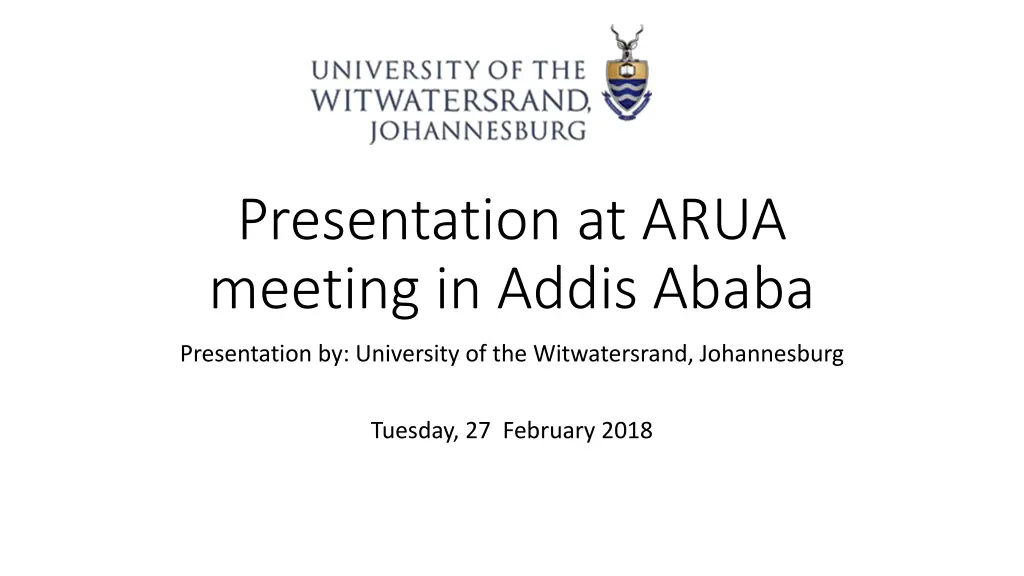 presentation at arua meeting in addis ababa