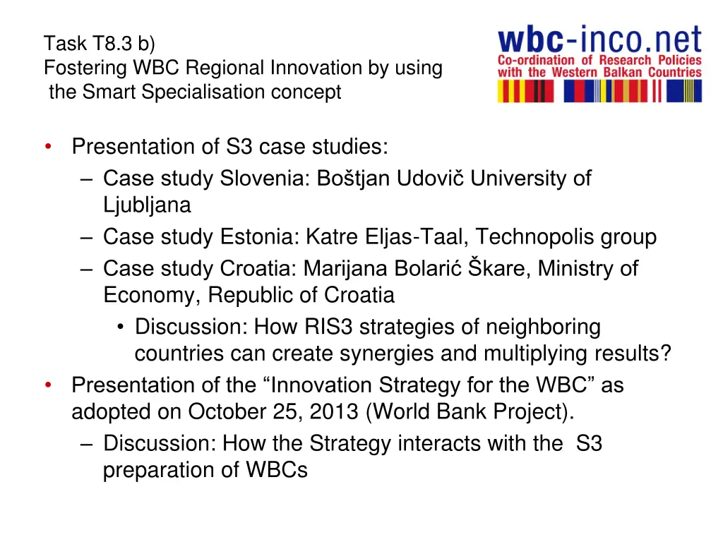 task t8 3 b fostering wbc regional innovation 3