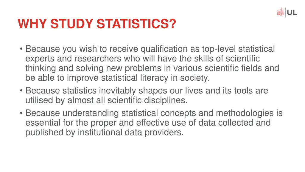why study statistics