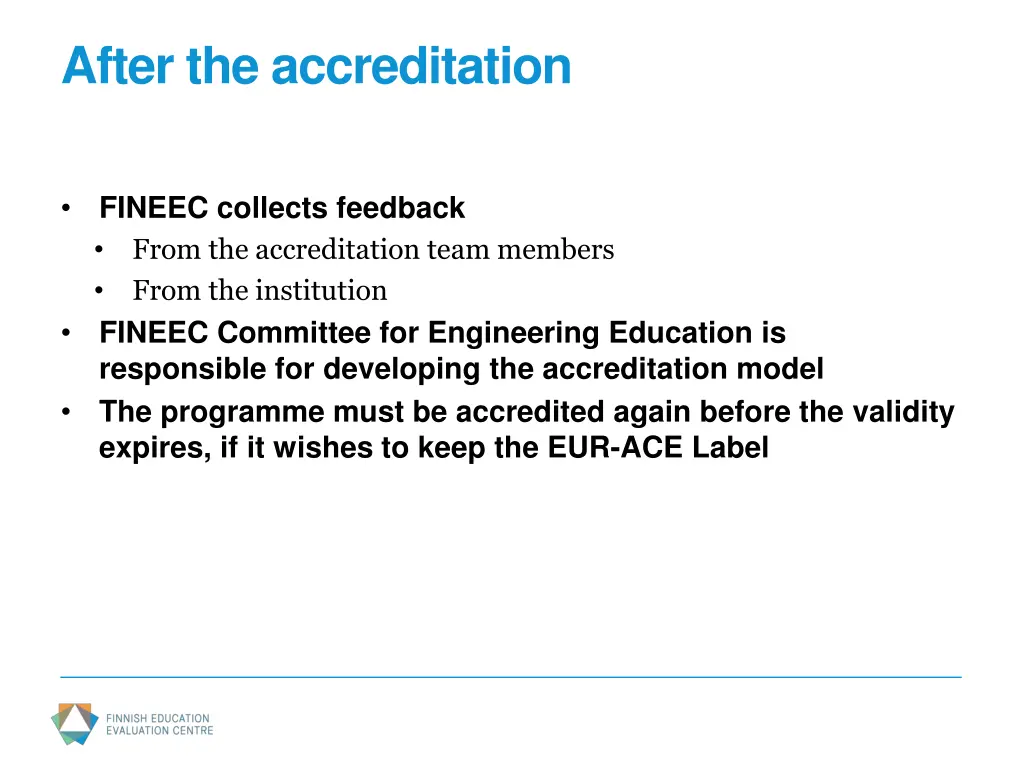 after the accreditation
