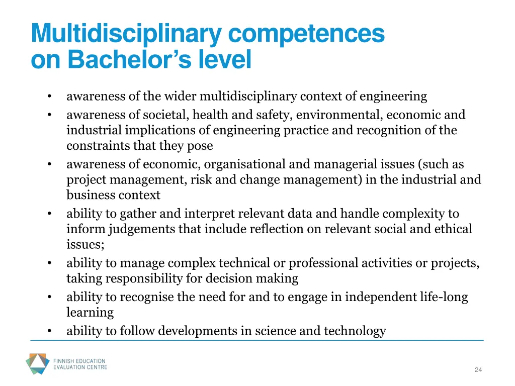 multidisciplinary competences on bachelor s level